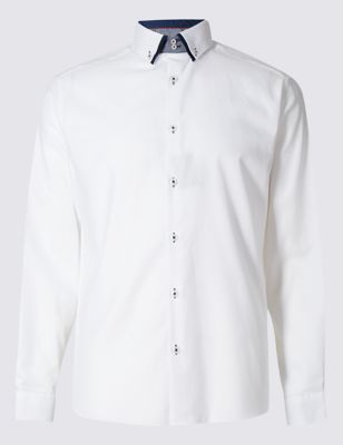 Tailored Fit Pure Cotton Long Sleeve Shirt